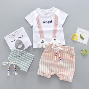 Children's Baby Children's Summer Short-sleeved Outdoor Clothes Two-piece Set