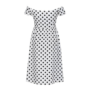 Palka Dot Print Off the Shoulder Dress - Beautiful and Comfortable for Expecting Moms