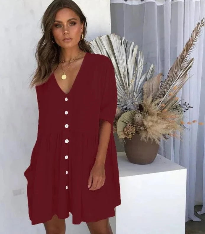 Summer Short Sleeve Casual Maternity Dress