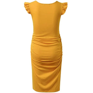 Maternity Summer Dresses Ruched Side with Capped Sleeves