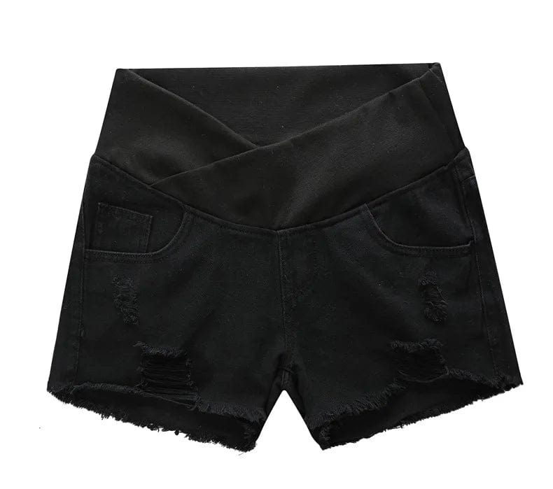 Maternity Women's Shorts Low-waisted Denim Shorts