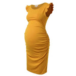 Load image into Gallery viewer, Maternity Summer Dresses Ruched Side with Capped Sleeves
