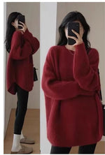 Load image into Gallery viewer, Winter Maternity Sweaters with Side Split, Batwing Long Sleeve
