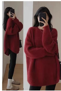 Winter Maternity Sweaters with Side Split, Batwing Long Sleeve