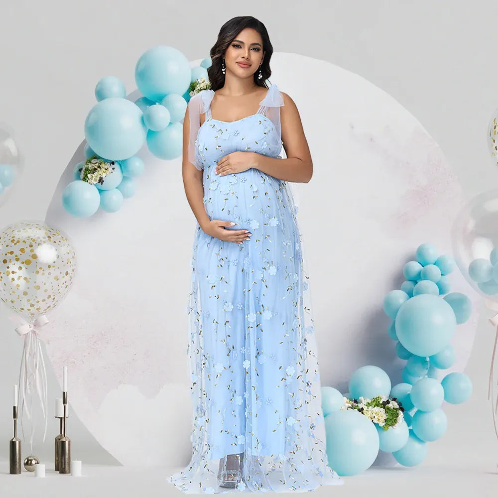 maternity dress evening gown Willow Maternity Gown Long Eclipse Blue