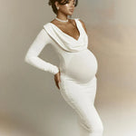 Load image into Gallery viewer, Maternity Photo Shoot Dress - V-Neck Long Sleeve
