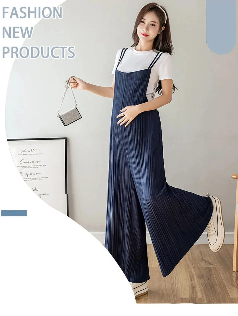 New Summer Maternity Overall Pants Fashionable Loose  Floor-Length