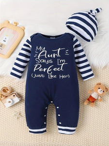 0-18 Months - Baby Boys or Girls 1st Christmas Romper With Hat