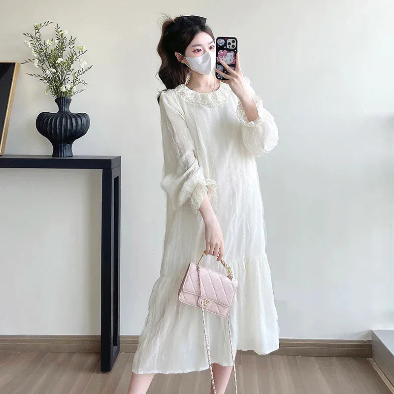 peter pan lace dress 35-1 Lace Dress with doubled Peter Pan collar