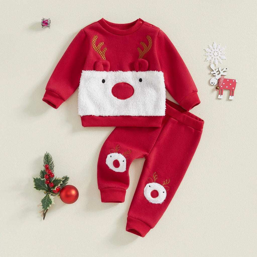 Christmas Baby Boy or Girl Reindeer w/Long Sleeve includes the Top & Pants