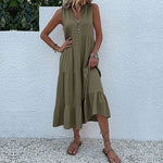 Load image into Gallery viewer, Casual Summer Midi Dress - Sleeveless
