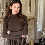 Load image into Gallery viewer, Maternity Dress Long with Long Sleeve with a Turtleneck
