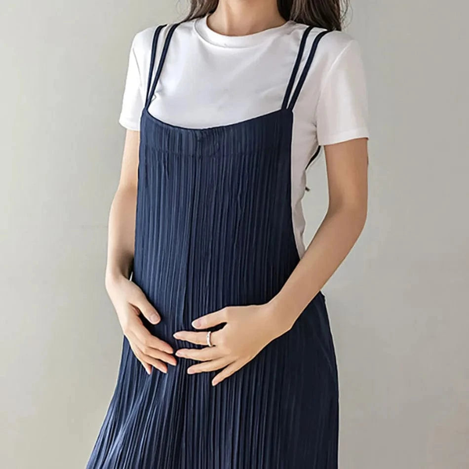 New Summer Maternity Overall Pants Fashionable Loose  Floor-Length