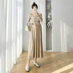 Load image into Gallery viewer, Maternity Evening Dress with High Waist and Square Collar - Great for Your Christmas Party
