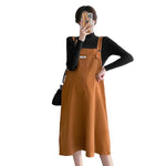 Load image into Gallery viewer, Corduroy Maternity Jumper Dress with Shirt
