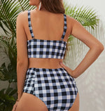 Load image into Gallery viewer, Women's Maternity Swimsuit - Checkered 2 Piece Maternity Bathing Suit
