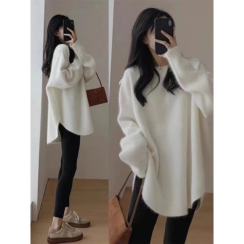 Winter Maternity Sweaters with Side Split, Batwing Long Sleeve