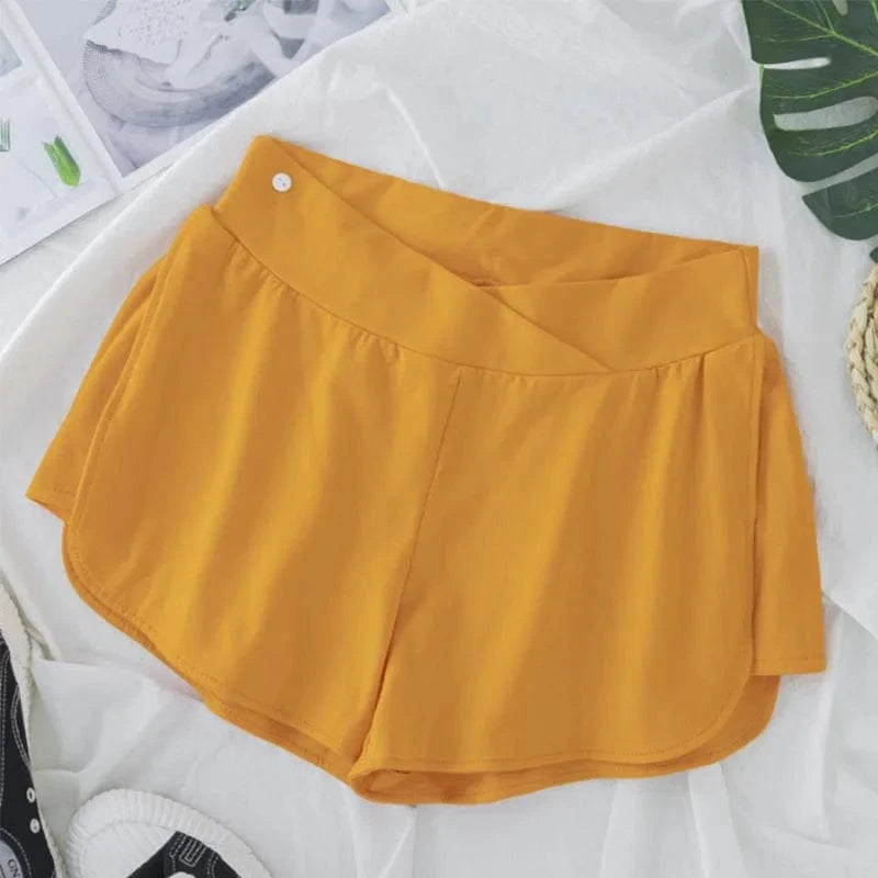 Maternity Summer Cotton Shorts Wide Legs