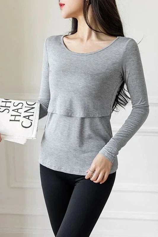 Maternity Breastfeeding T-shirt with Long Sleeve