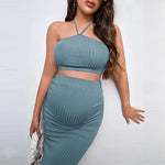 Load image into Gallery viewer, Beautiful Two Piece Summer Outfit -  Cropped Top and  Skirt 
