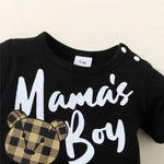 Load image into Gallery viewer, Baby Boy Bodysuit - Mama&#39;s Boy Print Romper
