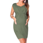 Load image into Gallery viewer, Sleeveless Maternity Dress with a High Waist
