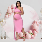 Load image into Gallery viewer, Maternity One Shoulder 3D Floral Summer Dress - Perfect for Baby Shower or a Photoshoot
