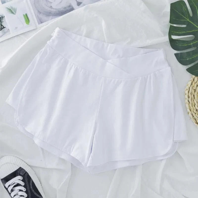 Maternity Summer Cotton Shorts Wide Legs