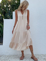 Load image into Gallery viewer, Casual Summer Midi Dress - Sleeveless
