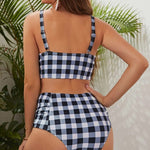 Load image into Gallery viewer, Maternity Plaid Tankinis Swimwear - Available in Black or Red Plaid
