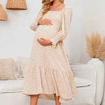 Load image into Gallery viewer, Spring Maternity Chiffon Dress with Long Sleeved
