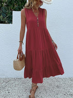 Load image into Gallery viewer, Casual Summer Midi Dress - Sleeveless
