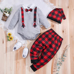 Load image into Gallery viewer, 3pcs Baby Boy Set for Christmas Long Sleeve Romper and Pants, Hat
