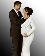 Load image into Gallery viewer, Maternity Photo Shoot Dress - V-Neck Long Sleeve

