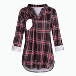 Load image into Gallery viewer, Maternity Breastfeeding Shirt - V-Neck Long Sleeve Nursing Tops - Perfect look with Jeans
