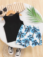 Load image into Gallery viewer, 2 pieces-Summer Baby Boy  Beach Vacation Short Set
