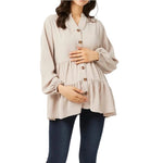 Load image into Gallery viewer, Maternity V-neck Long-sleeved Top Made of Cotton
