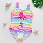 Load image into Gallery viewer, Toddler Girls Swimsuit - One-Piece Mermaid with Fish Scale Design  - 2, 3, 4, 5, 6, 7, 8, Years
