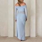 Load image into Gallery viewer, Maternity Dress For Christmas Parties = Off Shoulder Long Sleeve
