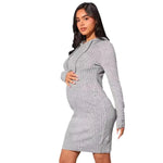 Load image into Gallery viewer, Maternity Knit Hoodie Dress
