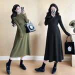 Load image into Gallery viewer, Autumn/winter Maternity Knitted Dress with Long Sleeve and Turtle Neck and High Waist
