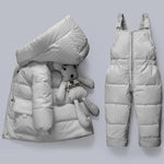 Load image into Gallery viewer, Winter Baby Girl 2PCS Hooded  Girl Down Jacket with Overalls Snowsuit
