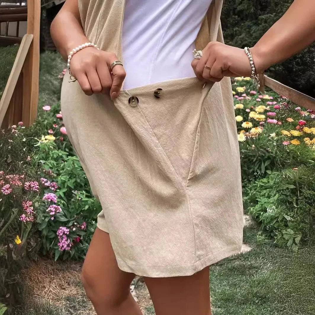Maternity Solid Color Suspender Jumpsuit With Adjustable Waist