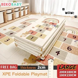 Baby Play Mat, Foldable & Waterproof, Reversible Foam Playmat