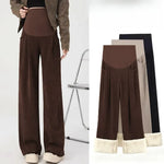 Load image into Gallery viewer, Fall Maternity Pants in Fleece Lined and Wide Leg
