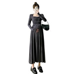 Load image into Gallery viewer, Maternity Evening Dress with High Waist and Square Collar - Great for Your Christmas Party
