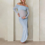 Load image into Gallery viewer, Maternity Dress For Christmas Parties = Off Shoulder Long Sleeve
