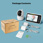 Load image into Gallery viewer, 5 Inch Video Baby Monitor with Camera 360° with Remote Control - Pan-Tilt 2X Zoom Nanny Cam
