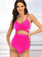 Load image into Gallery viewer, Maternity Tankini Set High Waist Bikini for Beach Vacation
