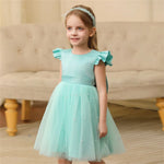 Load image into Gallery viewer, Flower Girl - Tulle Dress with Bow Great for weddings
